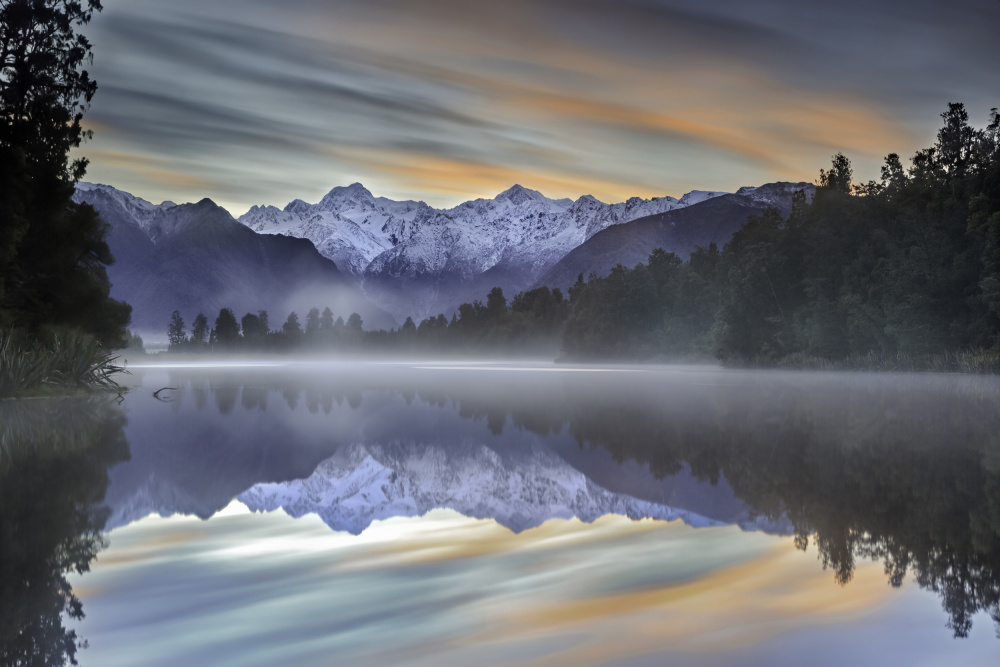 Misty Mountain Reflection by Greg Metro — canvas wall art