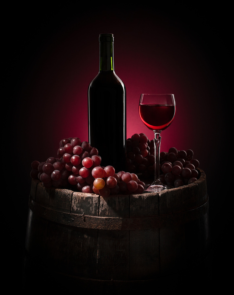 Elegant Wine Still Life by Margareth Perfoncio — canvas wall art