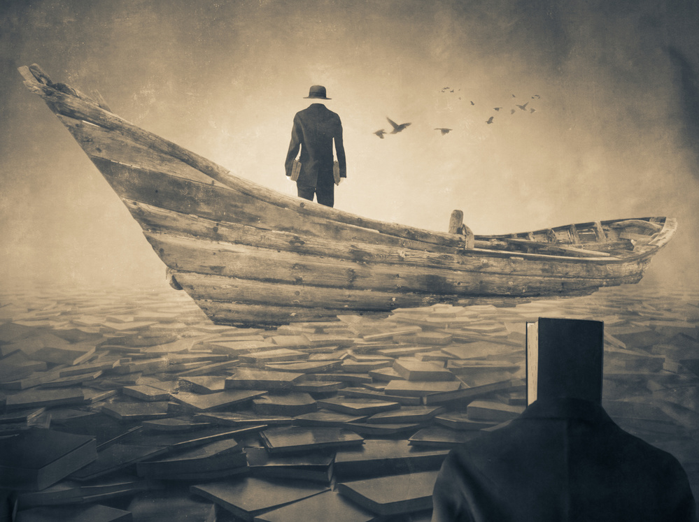 Surreal Book Journey by Biao Huang — canvas wall art