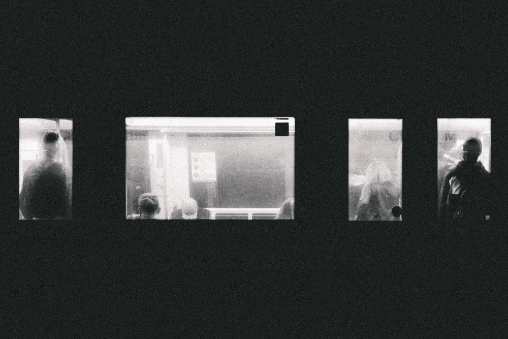 Urban Window Silhouettes by Roberto Ruoli — canvas wall art
