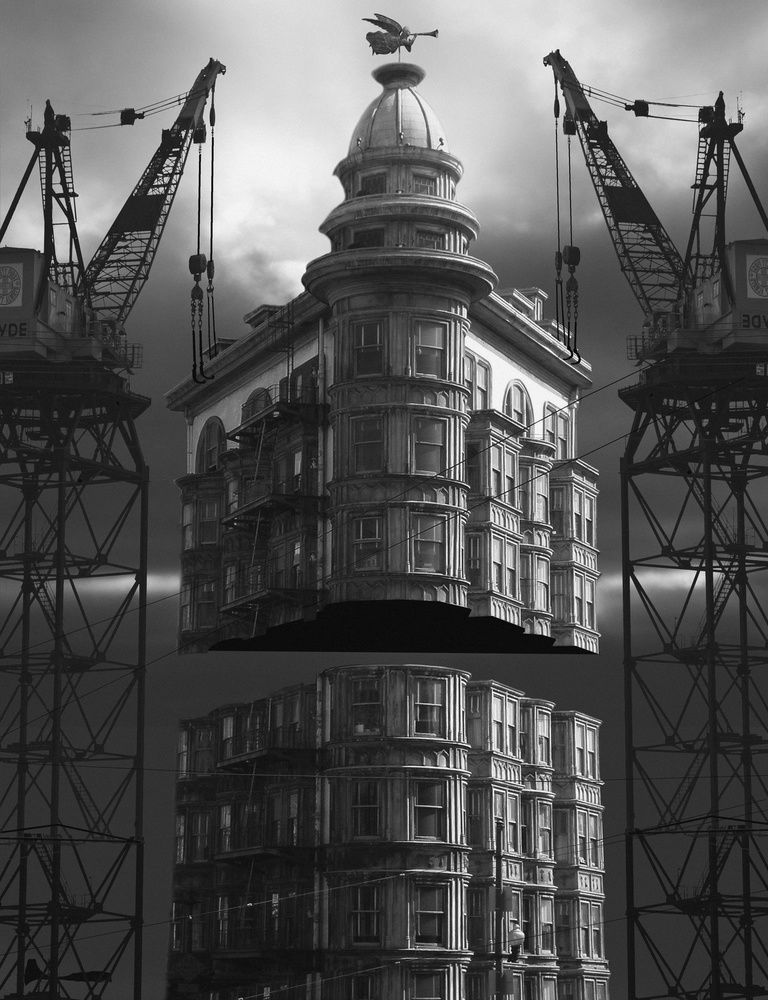 Floating City Building by LARRY BUTTERWORTH — canvas wall art