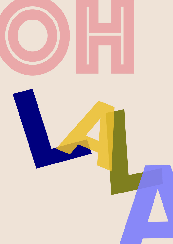 Playful Oh La La Typography by Ute Arnold — canvas wall art