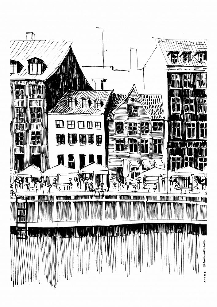 Historic City Canal by Awol Art Alex — canvas wall art