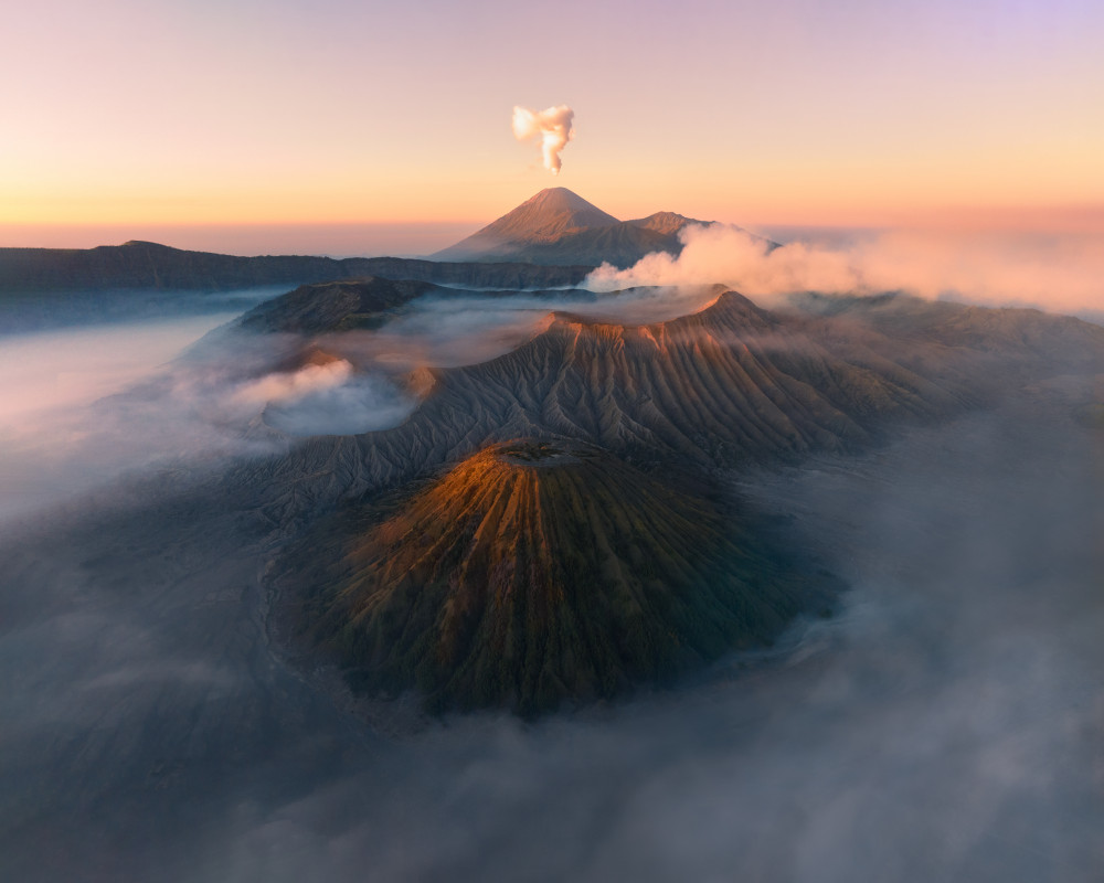 Erupting Bromo Morning by Leah Xu — canvas wall art
