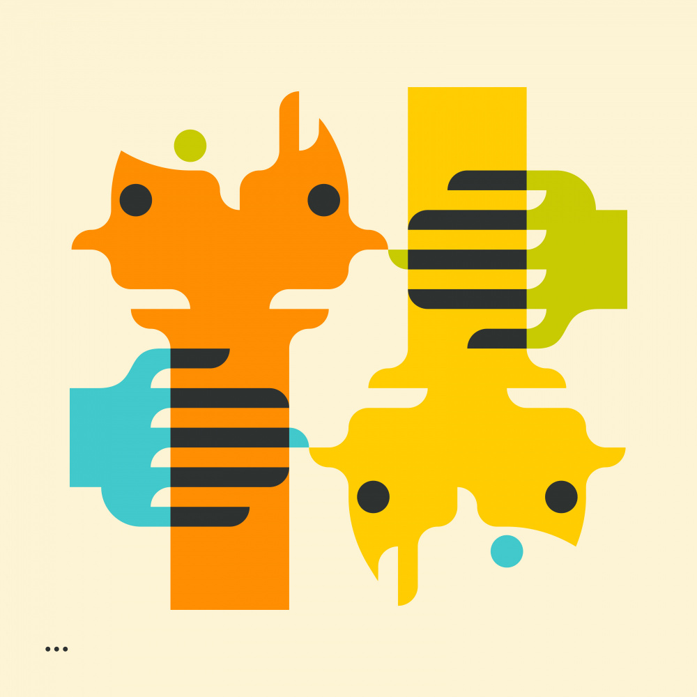 Playful Abstract Connection by Jazzberry Blue — canvas wall art