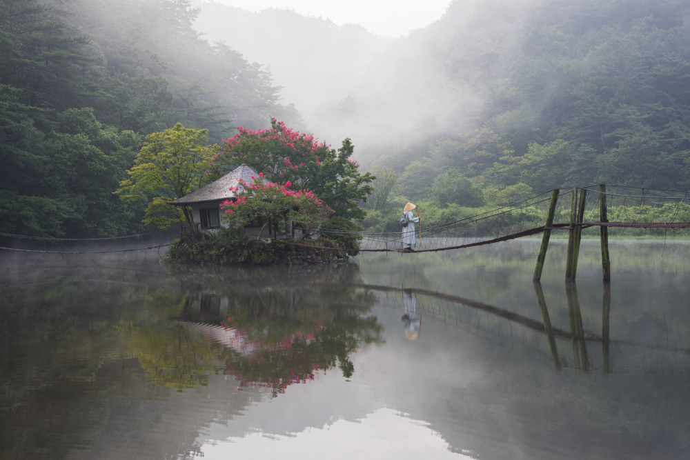 Misty Island Lake Journey by Jaeyoun Ryu — canvas wall art