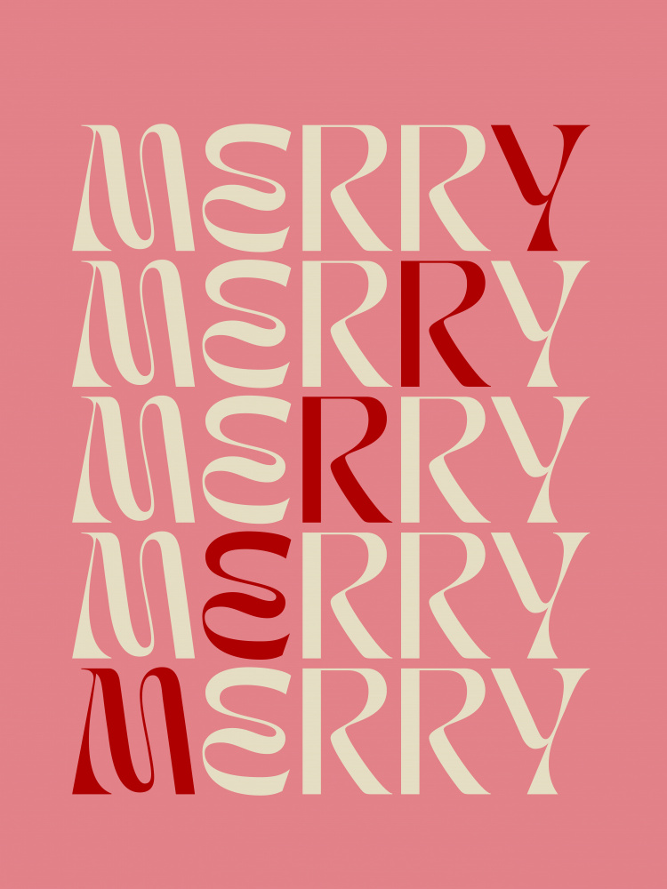 Festive Merry Typography by Dominique Vari — canvas wall art