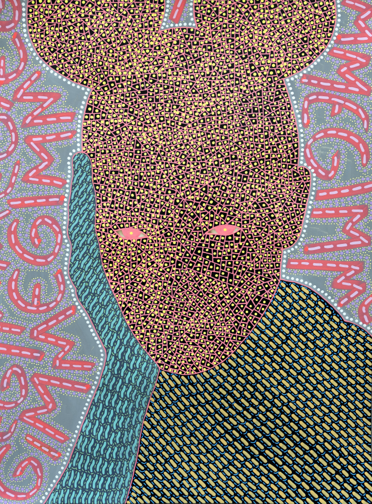 Graphic Patterned Portrait by Naomi Vona — canvas wall art
