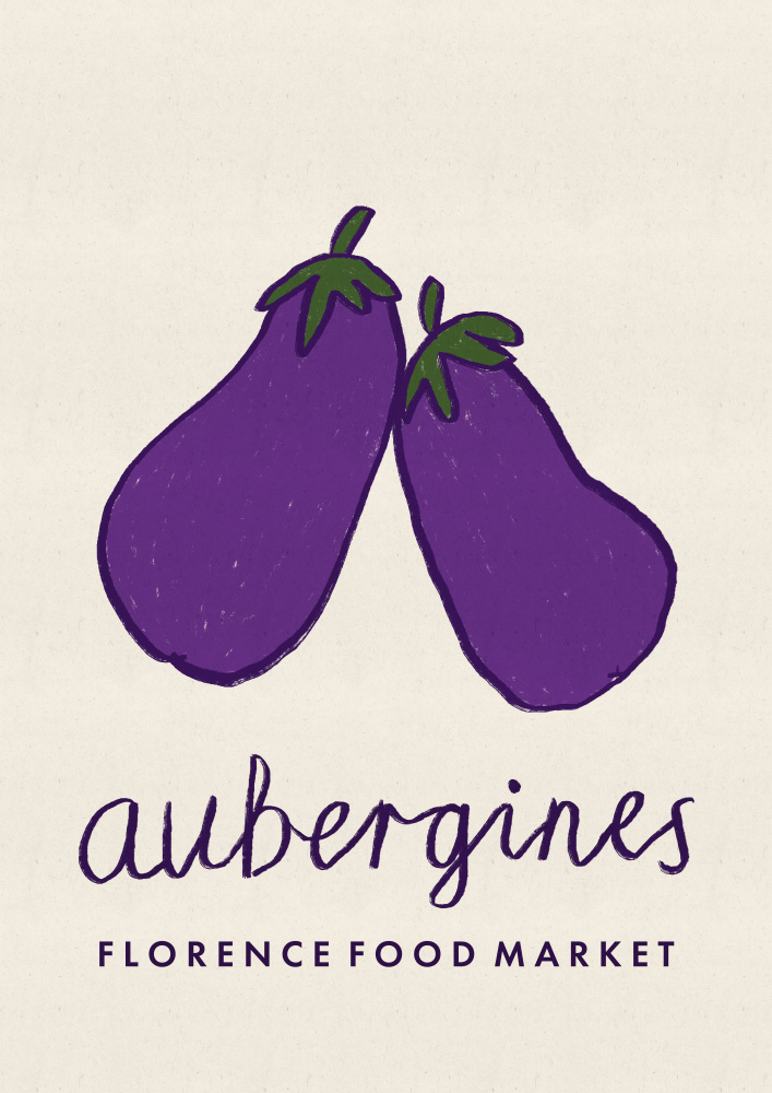 Purple Aubergines Market by Dirkie Nell — canvas wall art