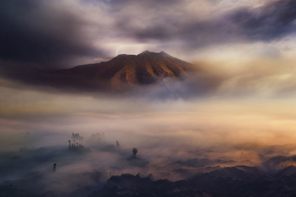 Misty Mountain Sunrise by Rudi Gunawan — canvas wall art
