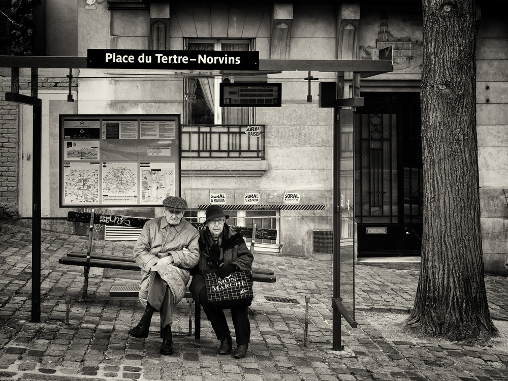 Montmartre Street Couple by Thomas Siegel — canvas wall art