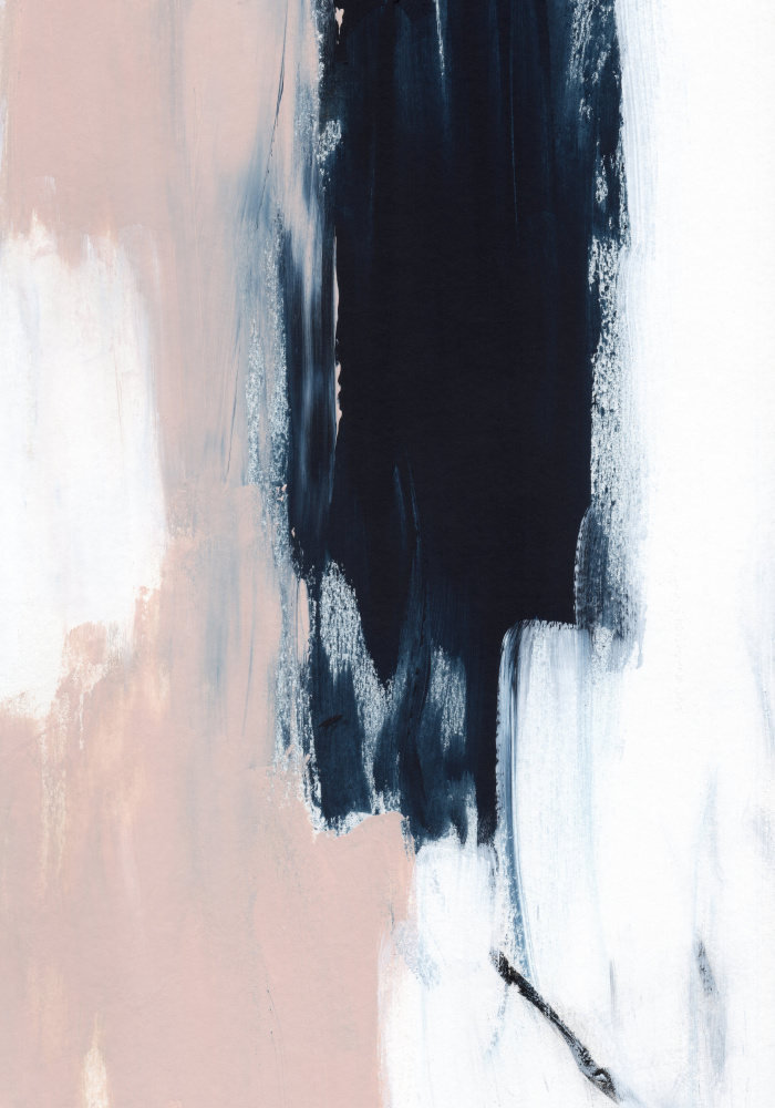 Abstract Navy Blush Strokes by uplusmestudio — canvas wall art