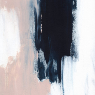 Abstract Navy Blush Strokes