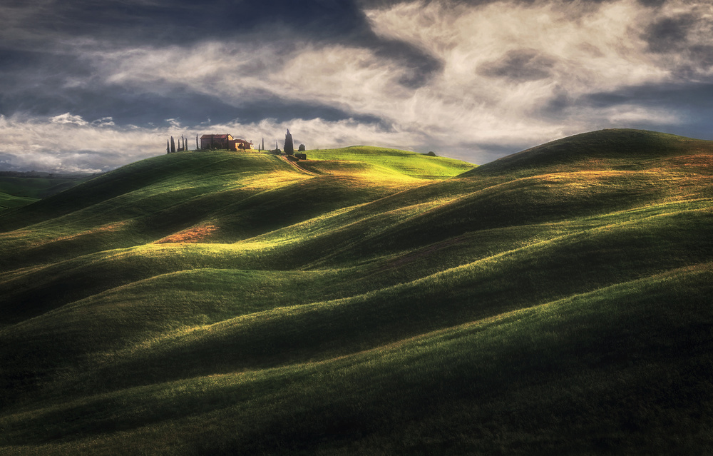 Tuscan Rolling Hills Farmhouse by Massimo Cuomo — canvas wall art