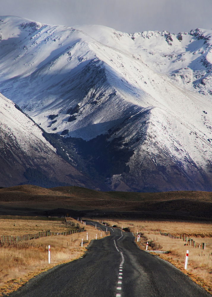 Winding Road Snowy Peaks by Dragan Keca — canvas wall art