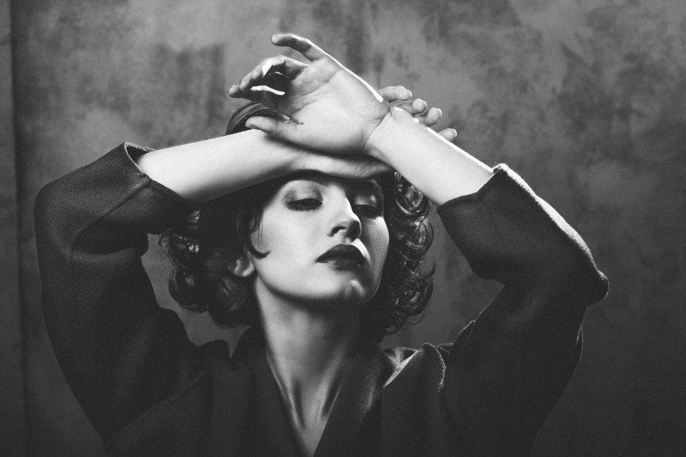 Pensive Woman Portrait by Dmitrii Rabeev — canvas wall art
