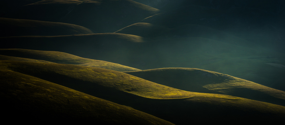 Golden Light Rolling Hills by Riccardo Lucidi — canvas wall art