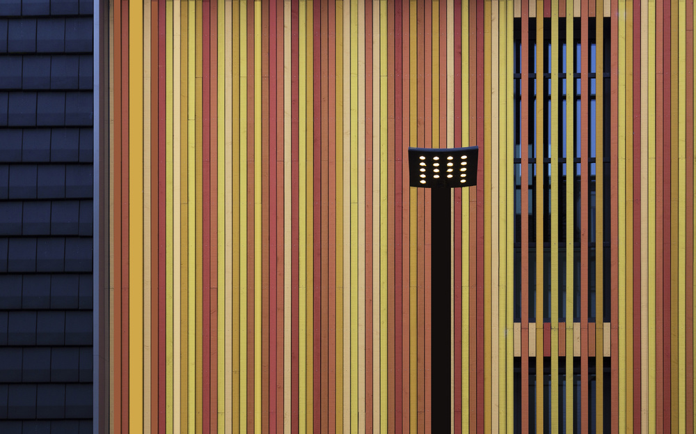 Colorful Striped Facade by Jan Niezen — canvas wall art
