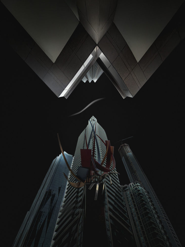 Dark Urban Geometry by Molly Fu APA — canvas wall art