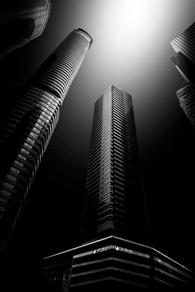 Upward Urban Drama by Oussama Mazouz — canvas wall art