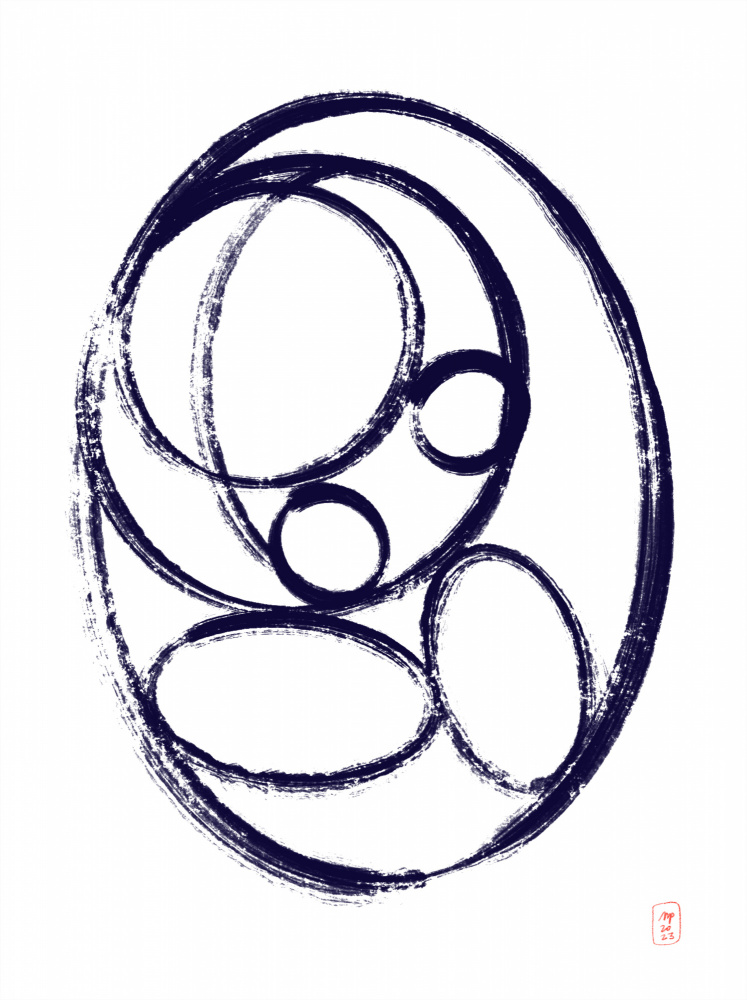Flowing Indigo Shapes by Martino Pietropoli — canvas wall art