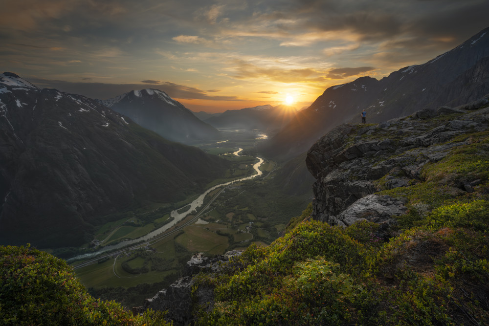 Golden Valley Sunset View by Ole Henrik Skjelstad — canvas wall art