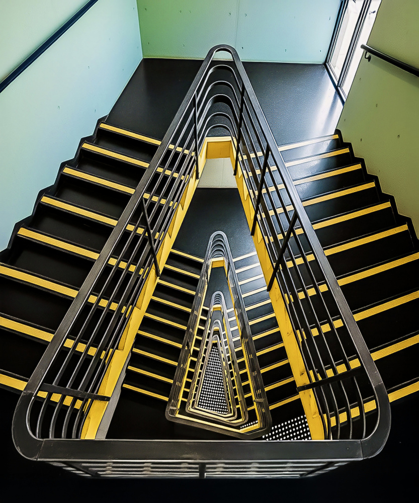 Infinite Stairwell Geometry by Arnon Orbach — canvas wall art