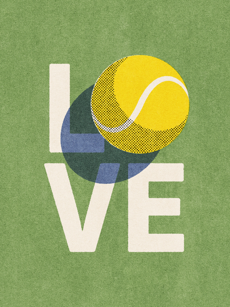 Tennis Love Court by Daniel Coulmann — canvas wall art