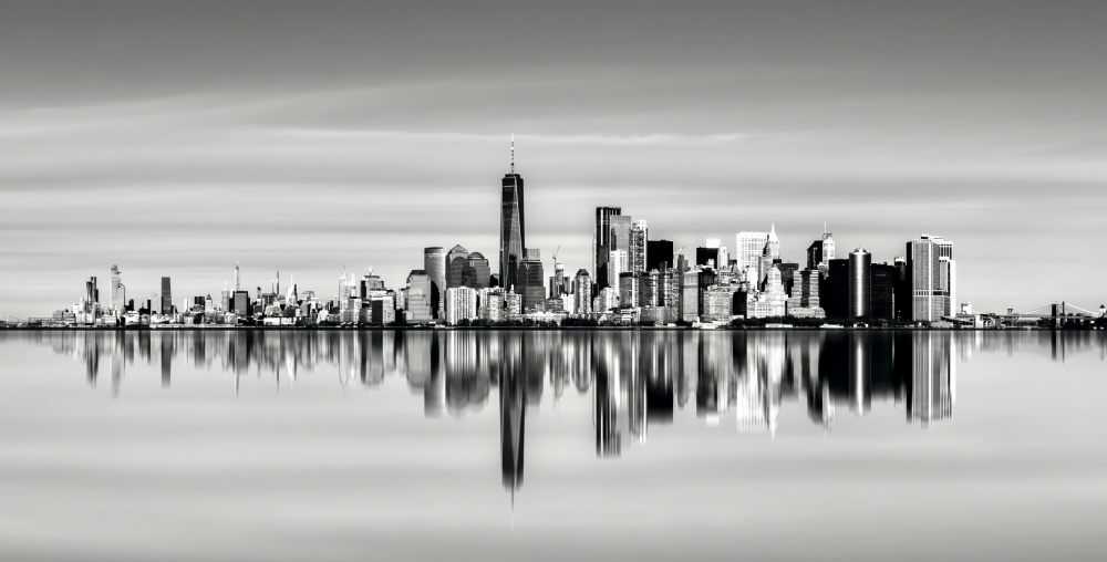 City Skyline Reflection by Danny Gao — canvas wall art