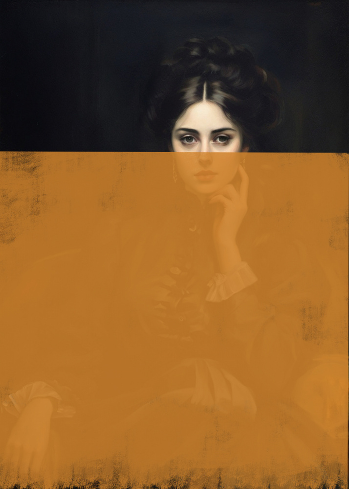 Pensive Woman Portrait by The Art Concept — canvas wall art