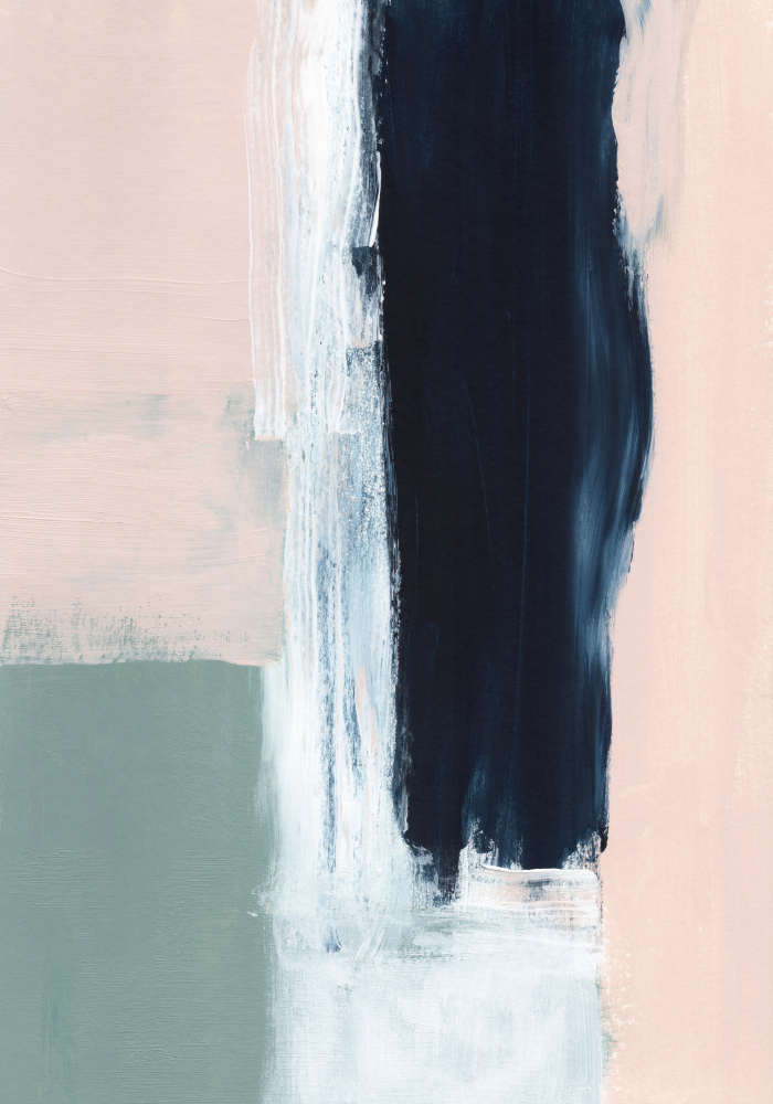 Blush Navy Abstract by uplusmestudio — canvas wall art