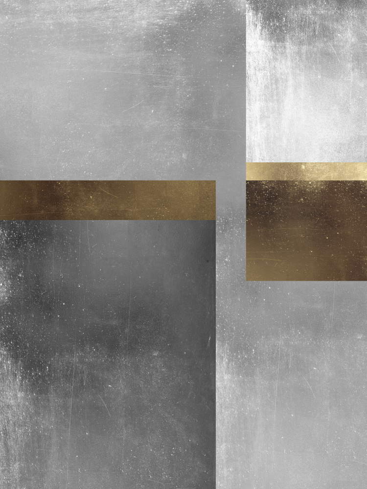 Modern Gold Gray Abstract by Vitor Costa — canvas wall art