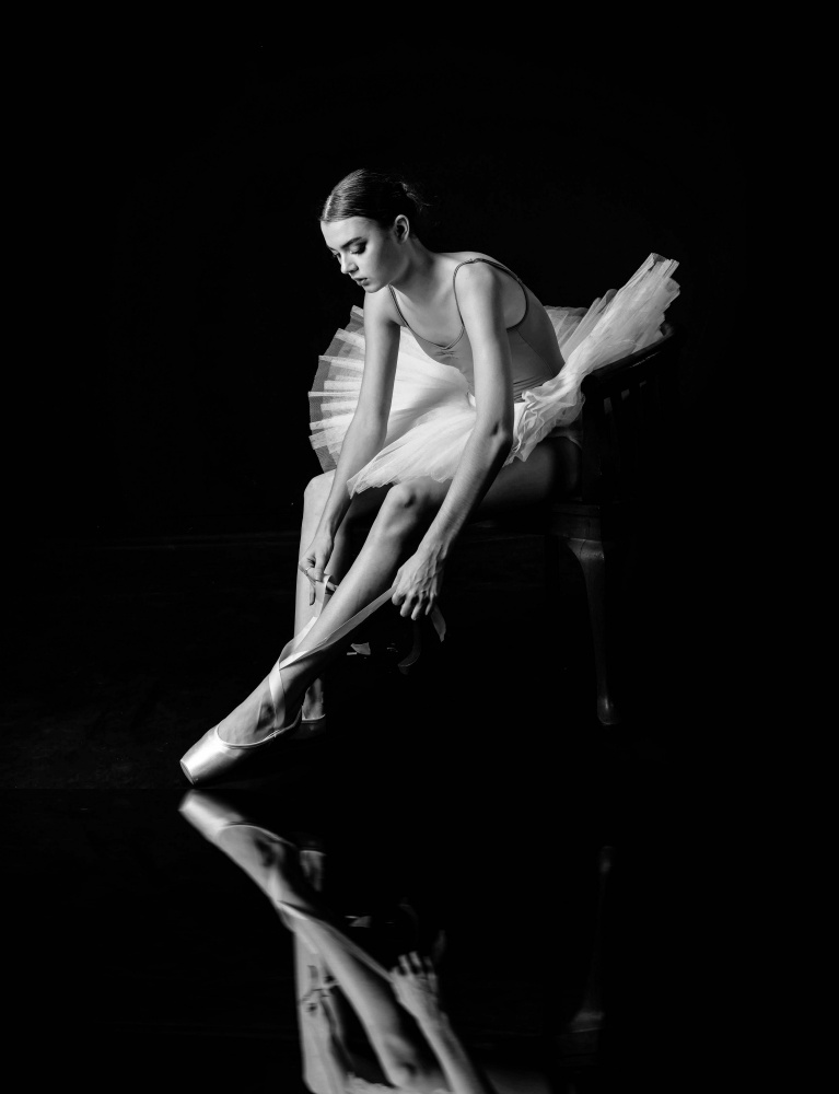 Graceful Ballerina Prepares by Agus Adriana — canvas wall art