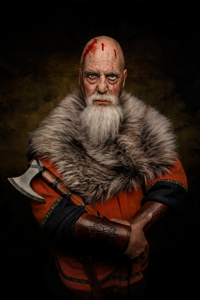 Bloodied Nordic Warrior by Kieran O Mahony AIPF — canvas wall art