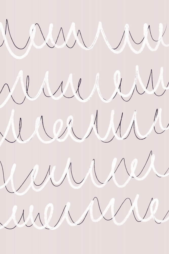 Curved Doodle Waves by uplusmestudio — canvas wall art