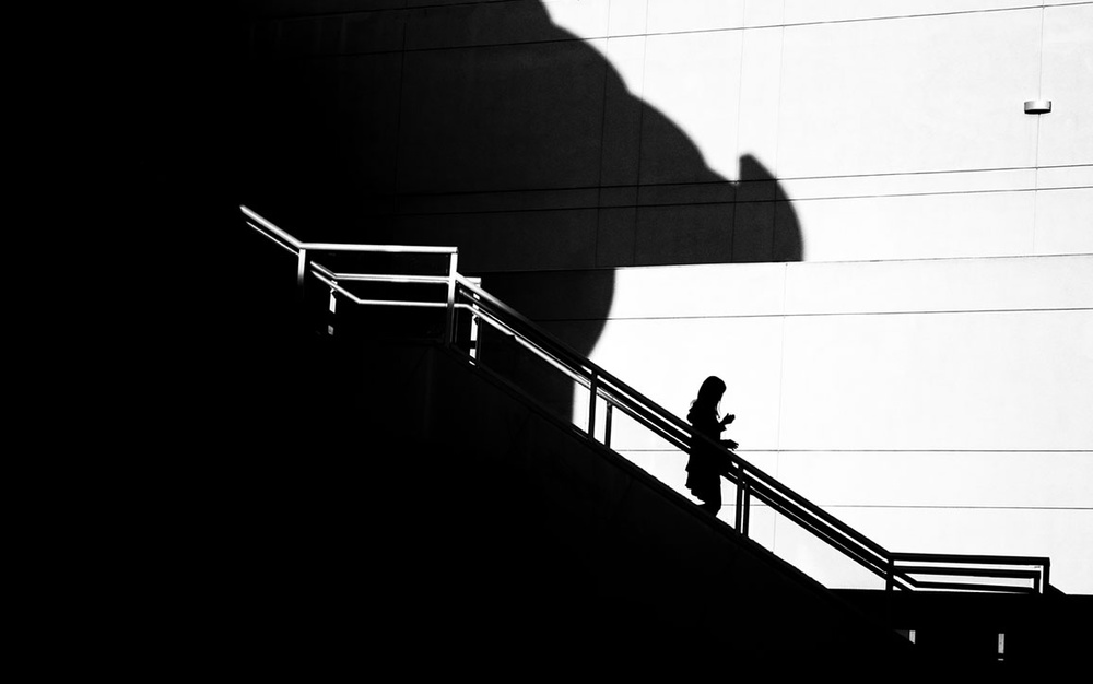 Urban Stairway Silhouette by Tina Kim — canvas wall art