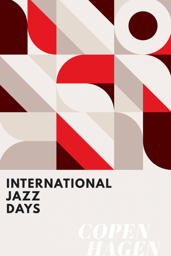 Jazz Days Copenhagen by Kubistika — canvas wall art
