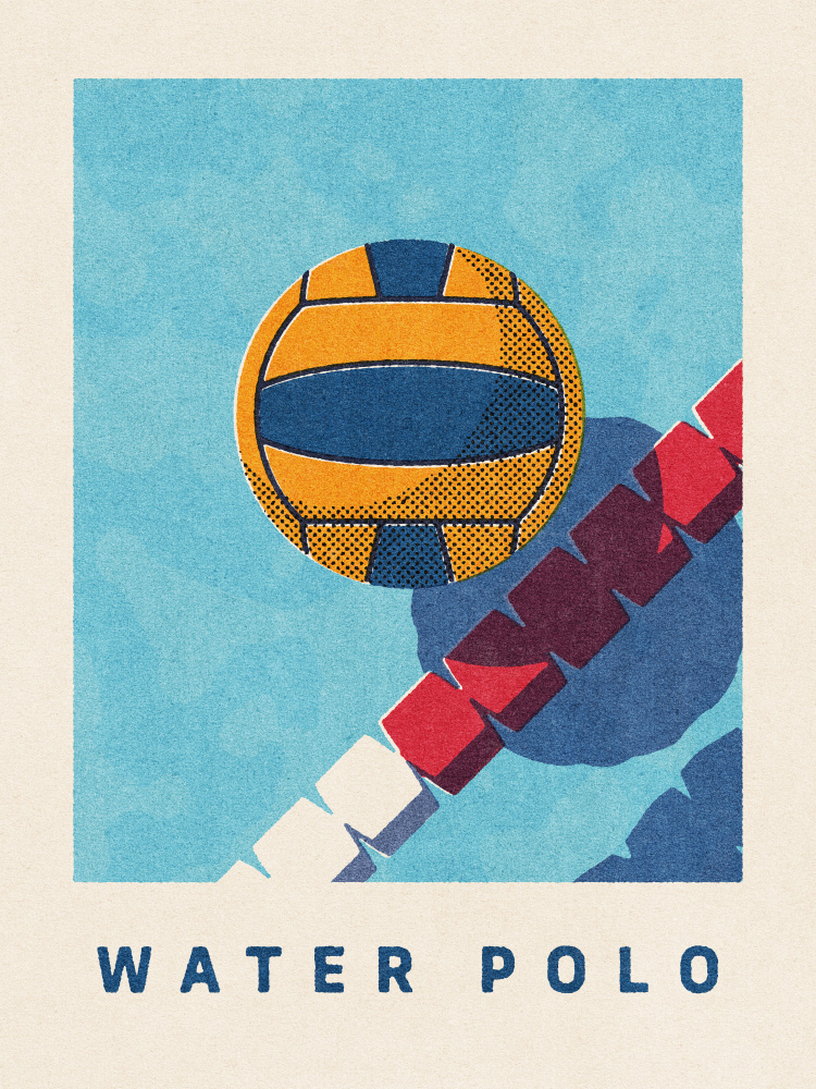 Vibrant Water Polo Ball by Daniel Coulmann — canvas wall art