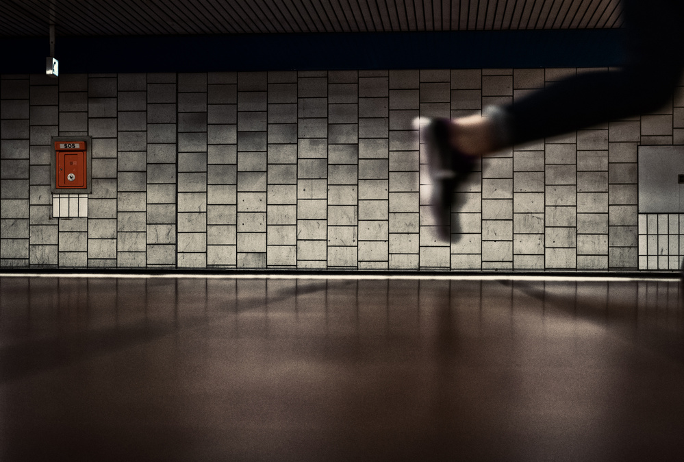 Subway Platform Movement by Jürgen Hartlieb — canvas wall art