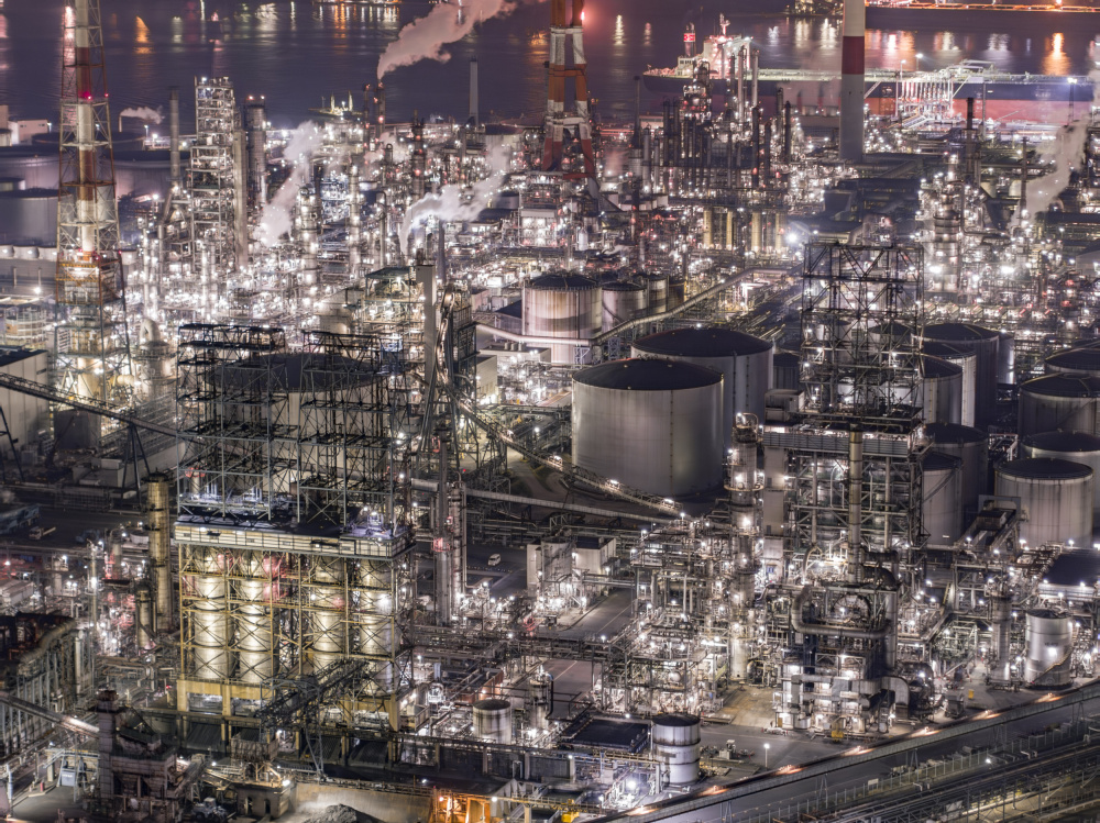Industrial Night Glow by Kobayashi Tetsurou — canvas wall art