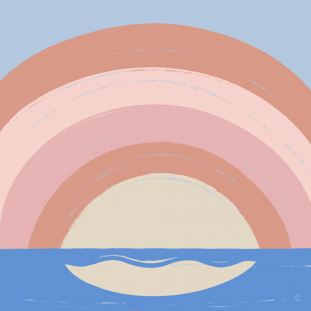 Pastel Rainbow Sunset by Carrie Cantwell — canvas wall art