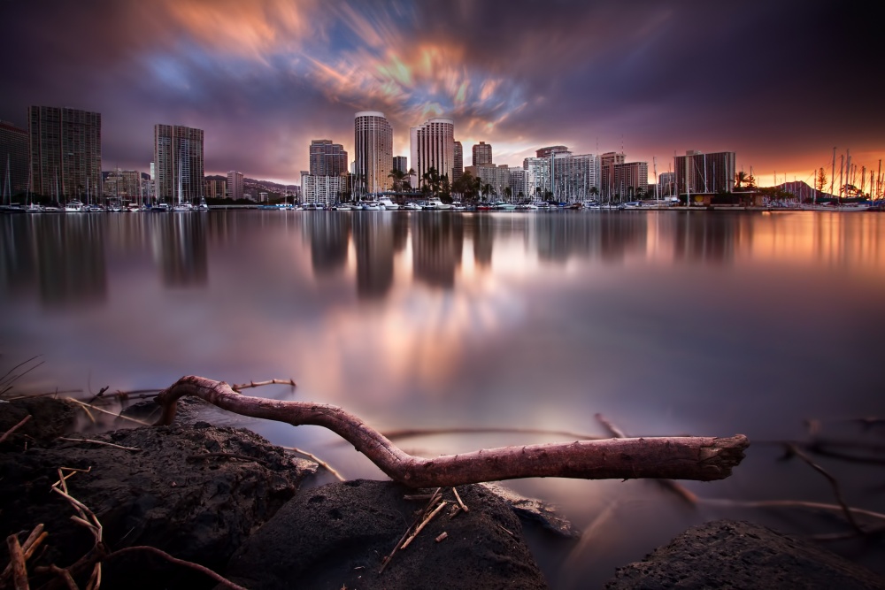 Twilight City Glow by Mark Yugawa — canvas wall art