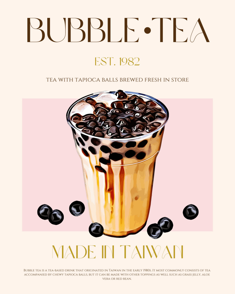 Iced Bubble Tea by Nazma Khokhar — canvas wall art