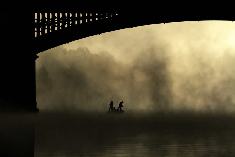 Misty Morning Fishing by Barré Thierry — canvas wall art