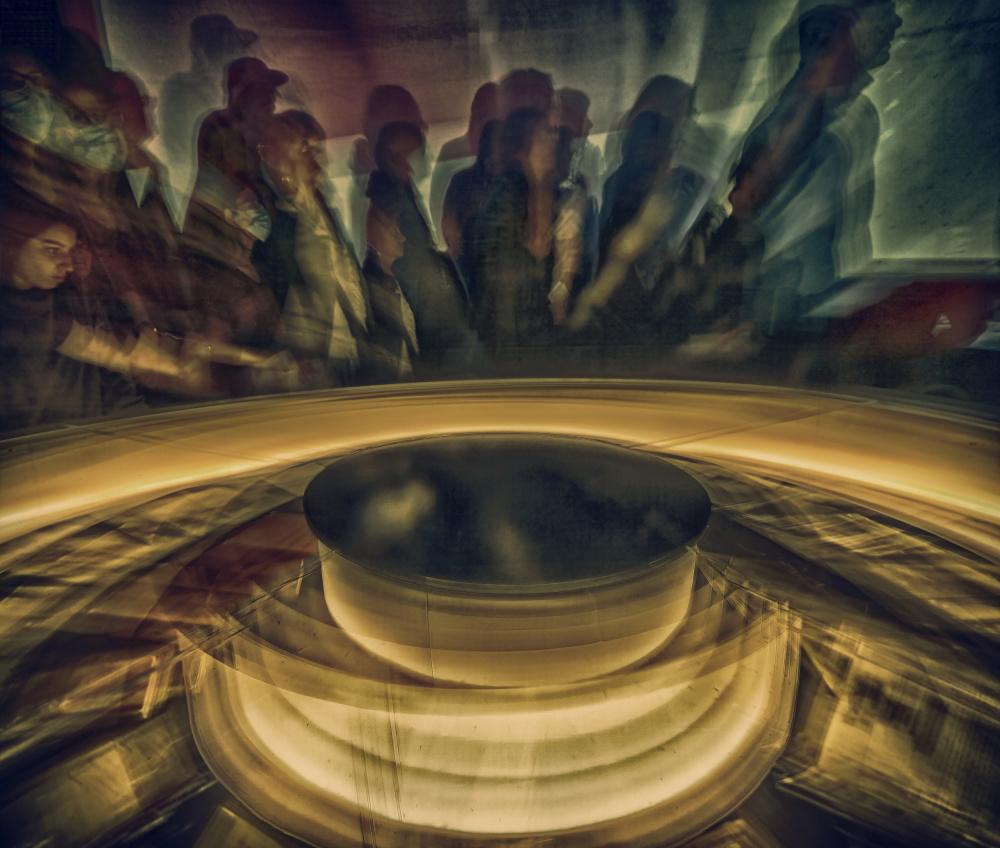 Golden Spinning Blur by carlo borgatelli — canvas wall art