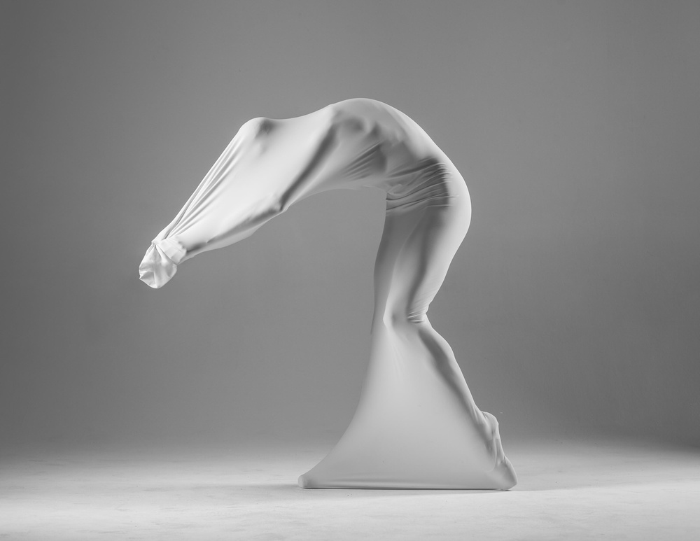 White Fabric Figure by Łukasz Kozłowski — canvas wall art