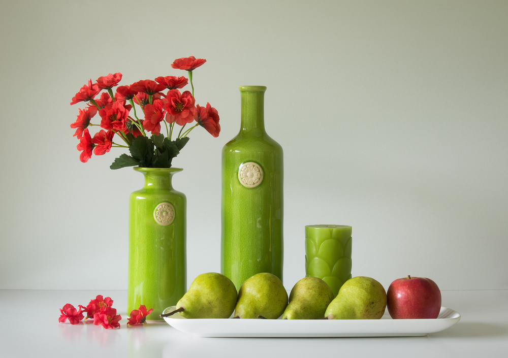 Fresh Green Still Life by Jacqueline Hammer — canvas wall art