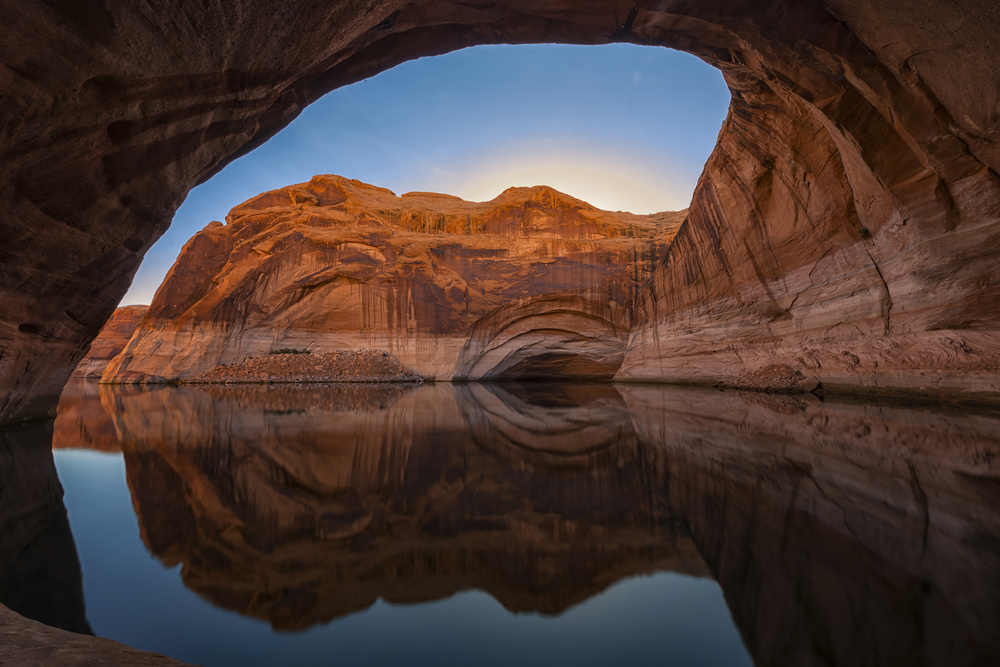 Golden Canyon Reflections by Michael Zheng — canvas wall art