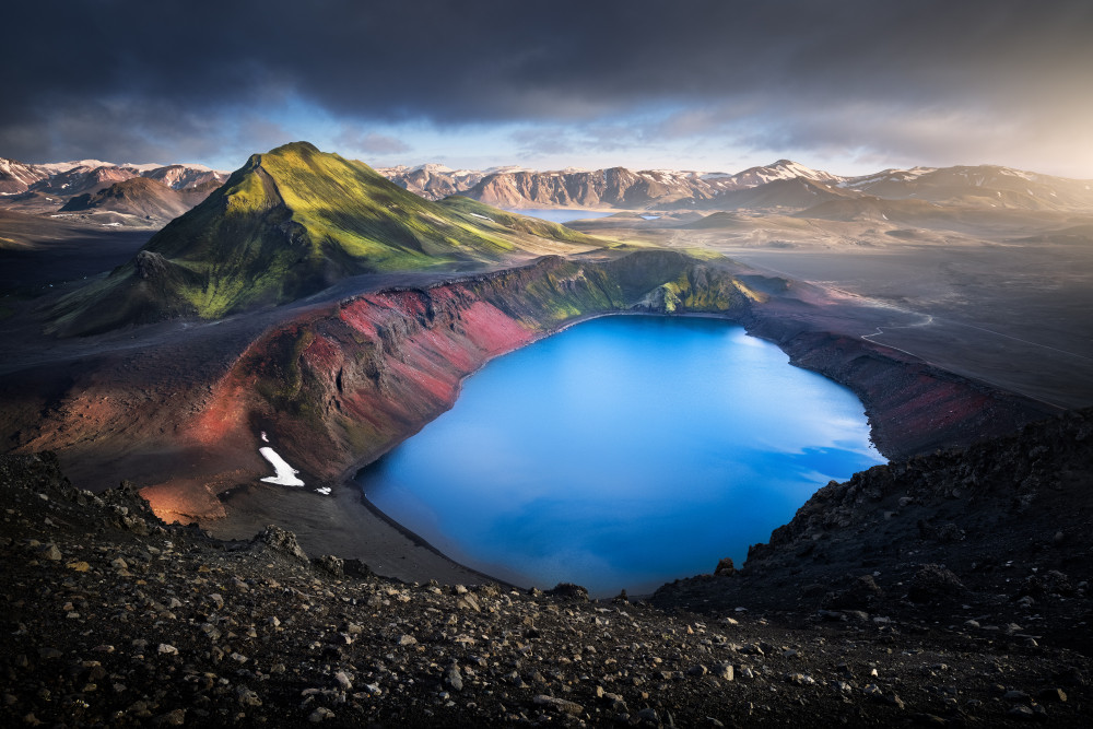 Vibrant Volcanic Landscape by Daniel Řeřicha — canvas wall art