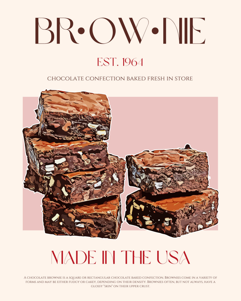 Classic Chocolate Brownies by Nazma Khokhar — canvas wall art